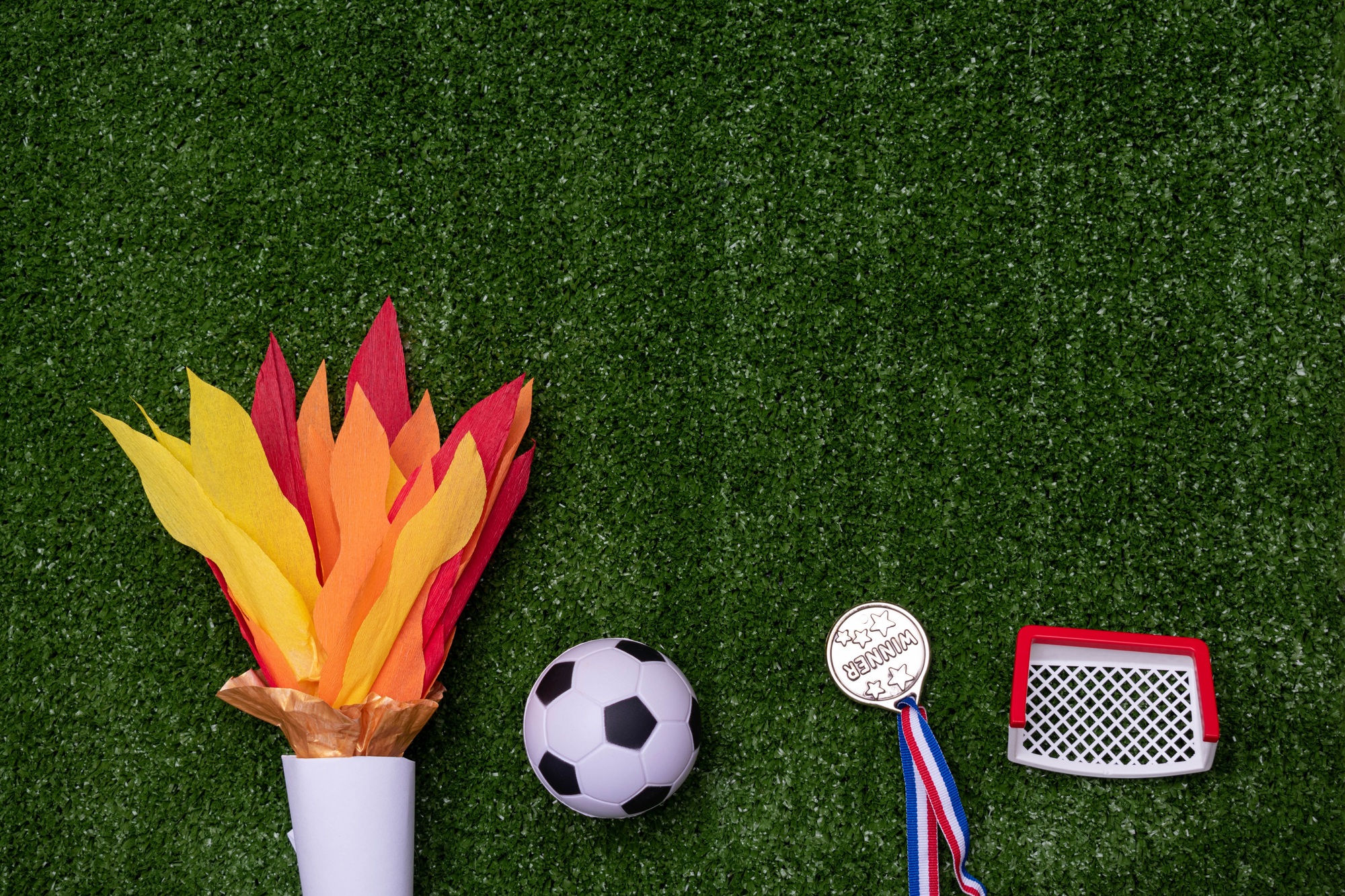 Flat lay photograph. Olympic Games